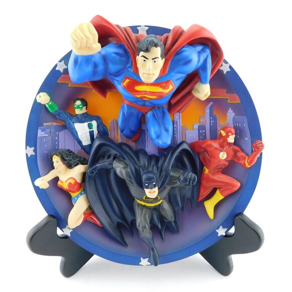 JLA Justice League of America 3-D Plate Sculpture Warner Bros. Limited Edition
